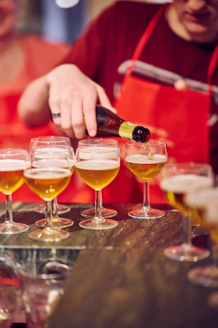 Brussels: Belgian Waffle Making Workshop with Beer Tasting - Tasting three Belgian beers before the batter