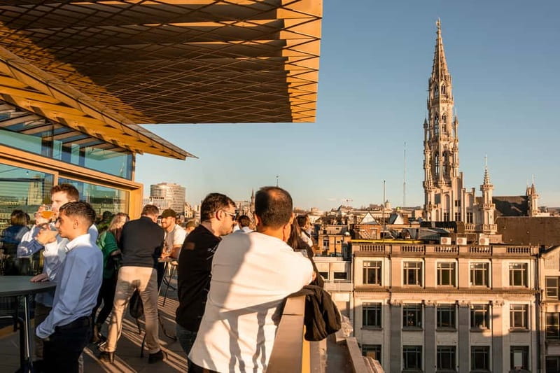 Brussels: The Belgian Beer World Experience & Beer Tasting - Two small tastings before the rooftop