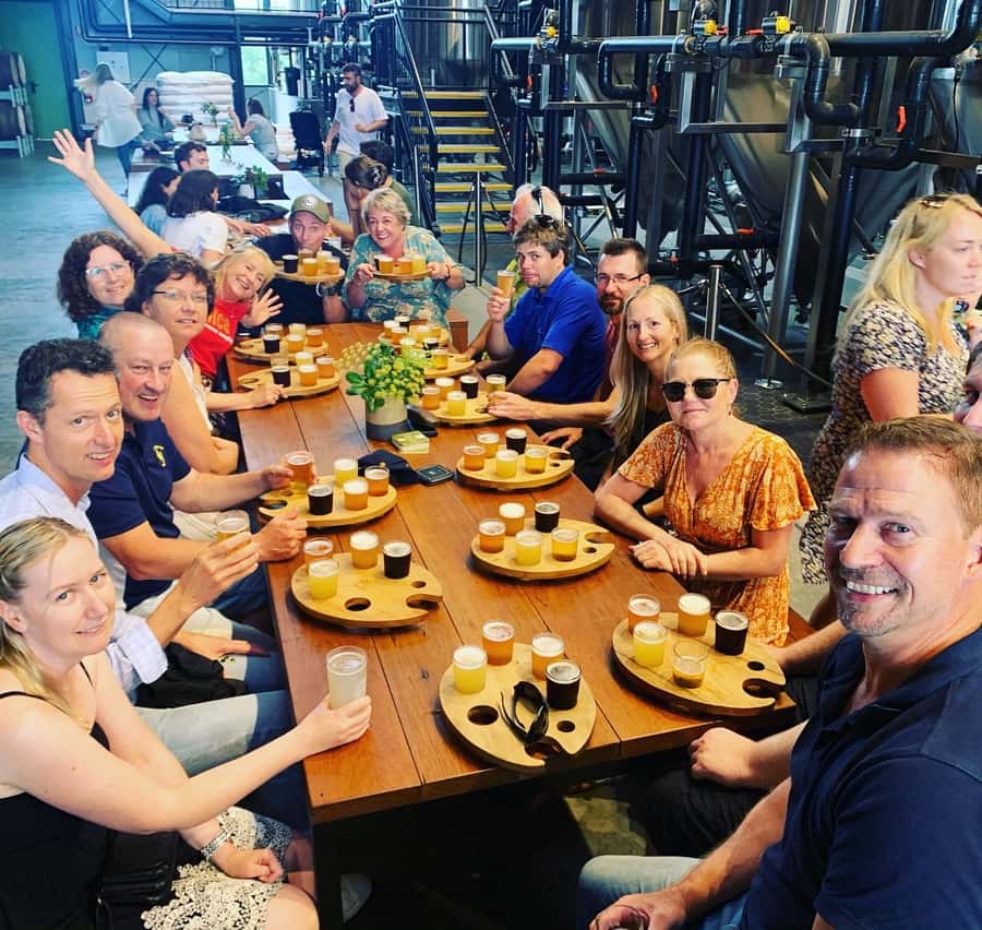 Byron Bay: Afternoon Brewery and Distillery Tour & tastings - Tasting paddles with room for non-beer drinkers