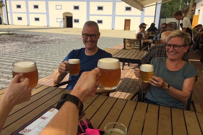 E Bike Day Trip I Visit a Roman Castle and Taste Craft Beer - From Prague hotel pickup to the river paths
