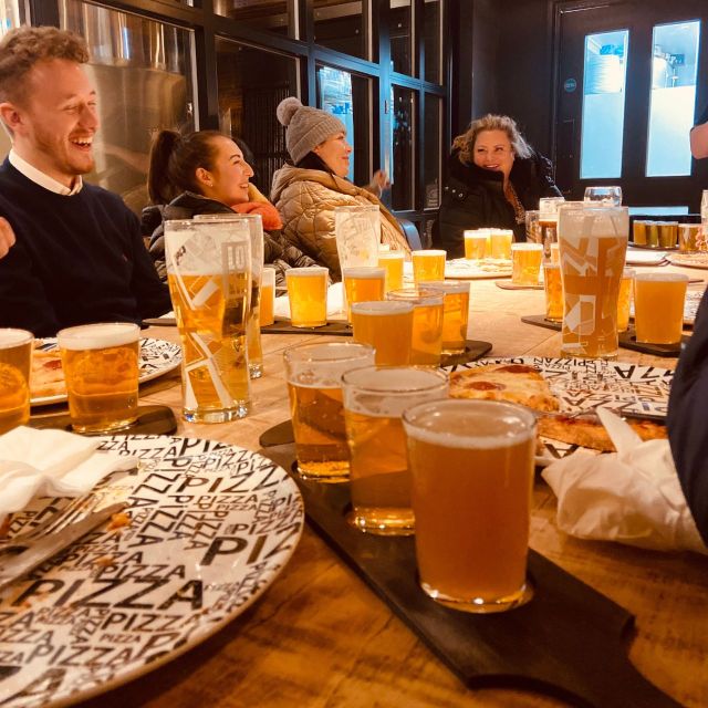 Liverpool: Brewery Bus Tour with 12 Beer and Pizza - Eight to 12 beers, with food in the middle