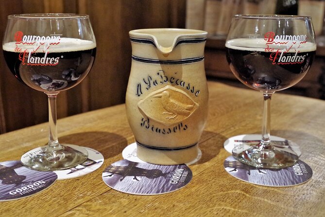 Marc's Brussels Beer Tasting Tour - Royal Theatre Toone and a beer beside puppets