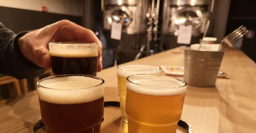Porto: Craft Beer, Porto Secrets, and Wine Tour - Four craft beers in a neighborhood setting