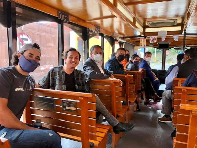 Puebla: Cholula Craft Beer Tour by Tram - Riding the tram from Puebla toward Cholula